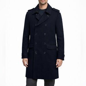 ASPESI Vintage Wool Pea Coat Navy Double Breasted Men’s XL Flawed Distressed